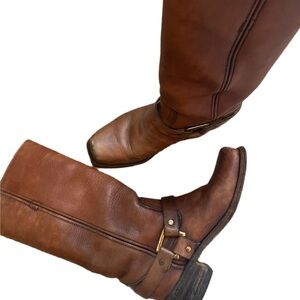 VINTAGE  woman’s Cowboy Western Boots Hand Tooled Authentic Sz 61/2 Great Shape